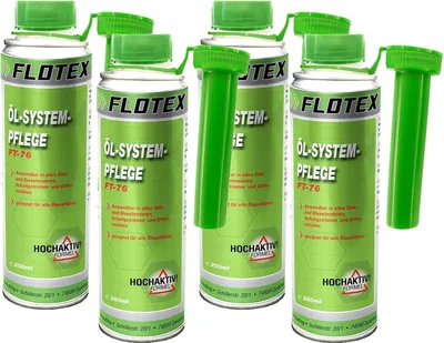 Produktbild von Flotex Öl Systempflege, 4 x 250ml Additiv Öl Booster Reiniger Systemreiniger