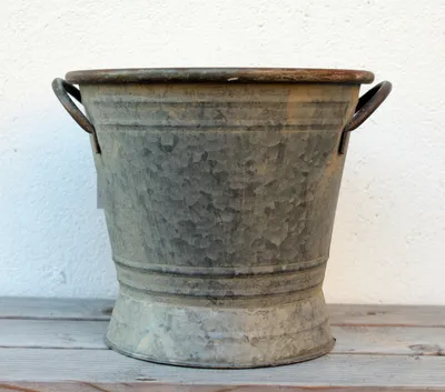 Produktbild von Nostalgie Zink Kübel mit Griffen, H 22,5 cm, Ø oben 25 cm, Ø unten 19,5 cm