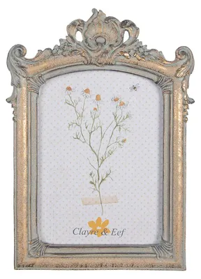 Productafbeelding van Clayre & Eef fotolijst, 13x18 cm, grijs, goudkleurig, polyresin