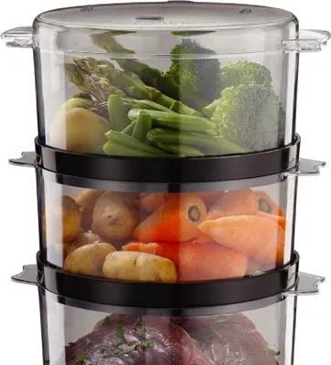 Produktbild von Kompakte Dampfgarer 26530-56 mit 70 Liter Timer von 60 Minuten Bambusdampfer
