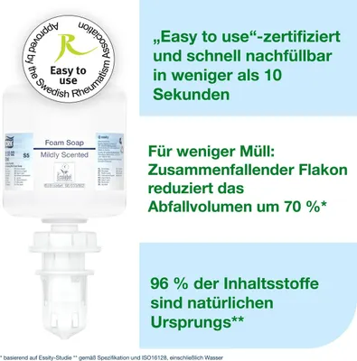 Productafbeelding van TORK 525502 Schuimzeep, zachte geur, systeem S5, 525 ml