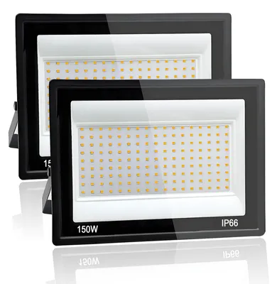 2er-Pack LED-Strahler 150W, 15000 LM, 3000K, IP66, Außen