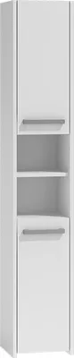 Produktbild von Moderner Badezimmerschrank in 5 Farben - vielseitig und einfach Montage. Farbe weiß, Badezimmer Regal, Bad Möbel, Badschrank, Badezimmer Hochschrank