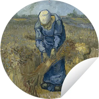 Produktbild von MuchoWow® Gartenposter Outdoor-Poster Rund Der Schafspelz (nach Millet) - Vincent van Gogh Ø 60 cm Gartendeko Rundes Poster draußen