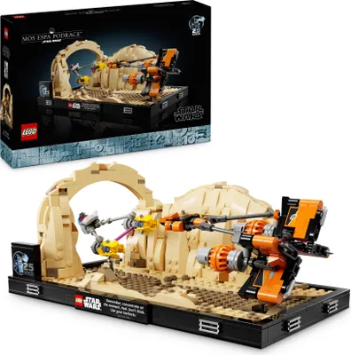 Produktbild von LEGO Star Wars Podrennen in Mos Espa – Diorama, Set für Erwachsene, Die dunkle Bedrohung Modellbausatz, enthält Anakin Skywalker's Podracer, Sammlerstück, Geschenke für Männer und Frauen 75380
