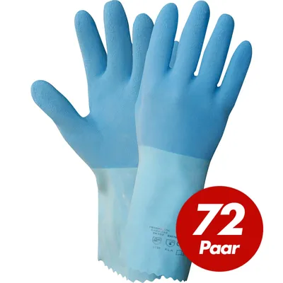 Produktbild von NITRAS 1611 Blue Power Grip Latexhandschuhe, Arbeitshandschuhe, Schutzhandschuhe - 72 Paar Größe:10