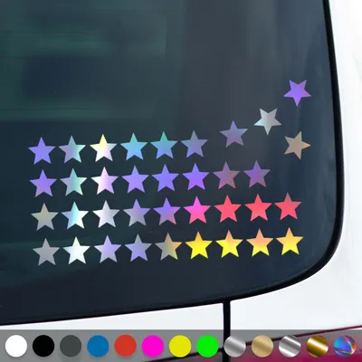 Produktbild von PantherPixel Sterne Set Aufkleber Mehrteilige Sterneaufkleber Sticker Auto Geschenkidee Farbe Oilslick-Hologramm