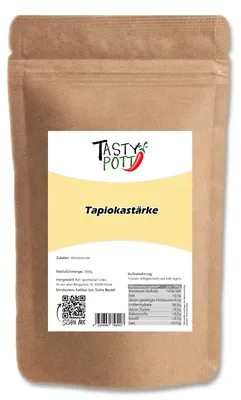 Produktbild von Tasty Pott Tapiokastärke - Maniokwurzel - ab 1kg Beutel - 1 Beutel
