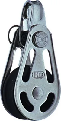 Produktbild von Block aus Edelstahl mit Bügel und Kunststoff-Seilrolle für Seile bis 6 mm