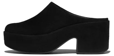 Produktbild von Fitflop Platfforms Damen-Pantoletten mit Absatz aus Veloursleder, Schwarz, 37 EU