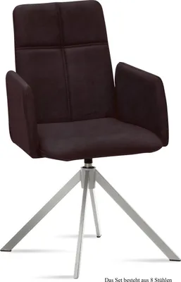 Produktbild von Armlehnstuhl drehbar (8er-Set) Drinka 52x92x60 Edelstahl/Espresso