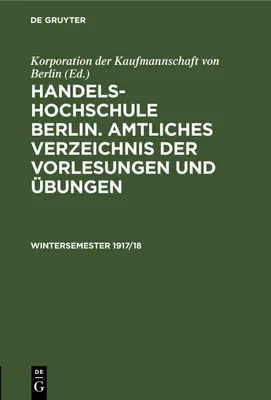 Produktbild von Wintersemester 1917/18