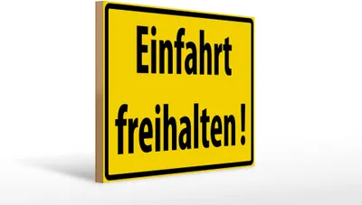 Produktbild von Holzschild Einfahrt freihalten, 40 x 30 cm, Holzschilder Achtung Widerrechtlich