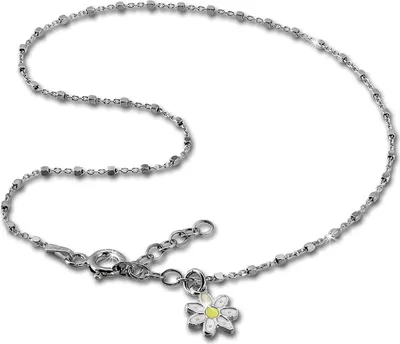 Image de SilberDream Chaîne de cheville pour femme 27cm 925 argent véritable sans allergènes petites fleurs SDF2204J