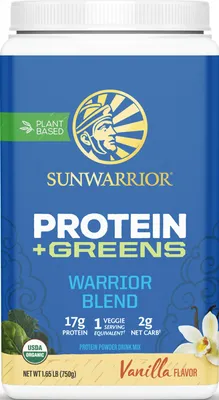 Produktbild von Sunwarrior Warrior Blend + Greens Organic (750g) Vanilla - Eiweiße - Veganes Eiweiß