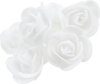 Produktbild von Dekolo Schaumrosen Rosenköpfe 50 Stück Rosen für Blumensträuße Kränze Steckschaum Weiß