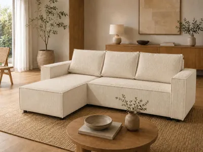 Obrázok produktu pre FurMeb24 Moderná rohová sedačka AXEL, tvar L, 230 x 140 cm, ľavá, s možnosťou rozloženia na lôžko a s úložným priestorom, model POSO 100
