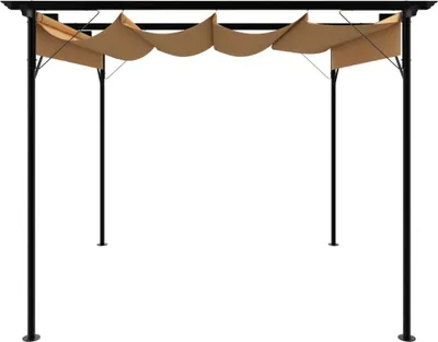 Immagine prodotto di Pergola con tetto retrattile Taupe 3x3 m acciaio 180 g/m²