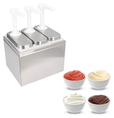 Produktbild von Saucenspender - Ketchuppumpe - Ideal für Küche und Restaurant - 3 Pumpen - Multifunktional