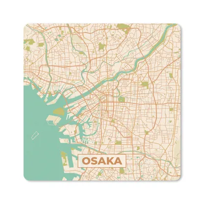 Produktbild von MuchoWow® Mauspad Mousepad Karte - Osaka - Stadtplan - Vintage - Karte 20x20 cm - Mousepads - Maus Mat - Pad - Mausunterlage - Desk Mat - Bureauartikeln