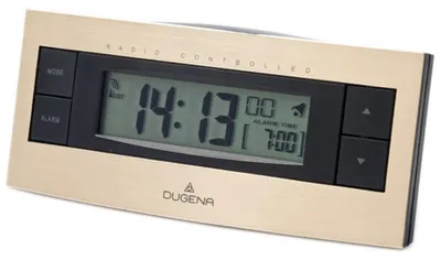 Produktbild von DUGENA 4460460 Wecker Funkwecker Digital Licht Alarm schwarz gold