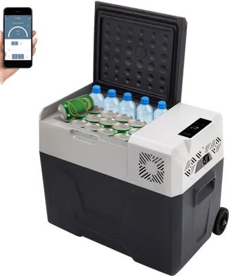 Produktbild von Kühlboxen - Autokühlschrank Kompressorkühlbox - Edelstahl Urlaub Isolierbox - Mini Kühlschrank Kühlbox - Auto und Steckdose