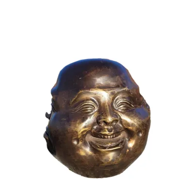 Produktbild von Schöner Vier Gesichter Kopf für den Garten zur Dekoration, Neu Frostfest Witterungsbeständig, Bronzefigur zur Gartengestaltung MU-30