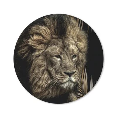 Produktbild von MuchoWow® Mauspad Mousepad Löwe - Farn - Gold 50x50 cm - Mousepads - Maus Mat - Pad - Mausunterlage - Vinyl
