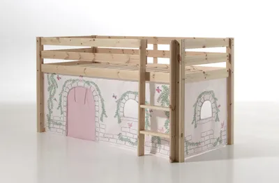Produktbild von Spielbett Pino mit Textilset Vorhang "Birdy"