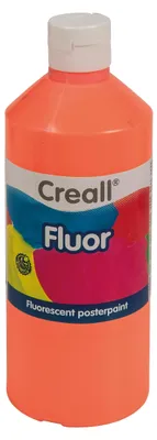 Zdjęcie produktu dla Farba plakatowa Creall, kolor fluorescencyjny pomarańczowy, 500 ml, idealna dla dzieci i do kreatywnego malowania