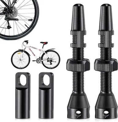 Zdjęcie produktu dla Aluminiowa zawór do opon bezdętkowych do rowerów – 44 mm – czarny