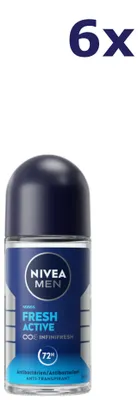 Produktbild von 6x Nivea Deo Roll-on für Männer – Fresh Active 50 ml