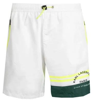 Imagen del producto de Karl Lagerfeld - Pantalones de baño para hombre, modelo NA531 (talla L) (blanco/verde)
