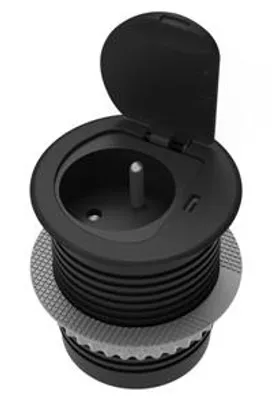 Obrázek produktu pro Zapuštěná zásuvka ORNO OR-GM-9040/B, 230V + USB-C nabíjecí, černá, přívod 1,9m