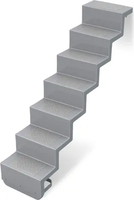 Immagine prodotto di Scala ELEGANZ 80 fissaggio bordi a 6 gradini per installazione universale in poliestere, colore: grigio argento