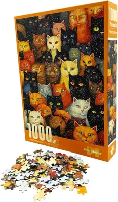 Immagine prodotto di Puzzle Da 1000 Pezzi - Gatti Colorati - 70 × 50 Cm - Per Gli Amanti Degli Animali A Partire Da 14 Anni
