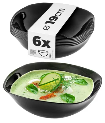 Obrázek produktu pro KADAX "Moulade" salátové mísy, sada skleněných salátových mís, černá, 6 kusů