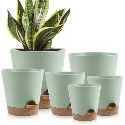 Produktbild von Kräutertopf Blumentopf Selbstbewässerungstopf Pflanzentopf küche 6er-set Plantpot, Selbstwässernder Kunststoff blumentopf, für Balkon Garten