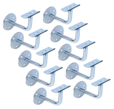 Zdjęcie produktu dla Alberts 855932 Wspornik poręczy, do mocowania do ściany, wspornik nieregulowany, do przykręcenia, wspornik zakrzywiony, ocynkowany, zestaw 10 szt
