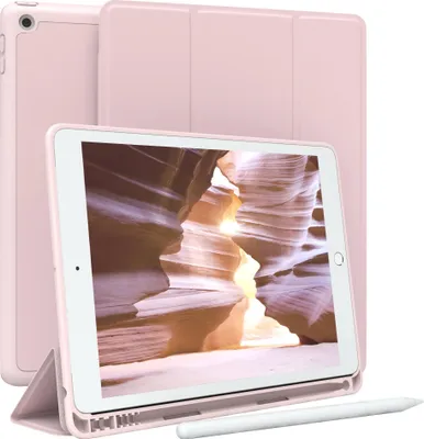 Produktbild von EAZY CASE Smartcase mit Stifthalter für Apple iPad 10,2" (2019, 2020, 2021) Hülle mit Stifthalterung, Tablet Cover aufstellbar 10,2 Zoll in Rosa