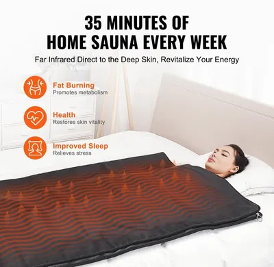 Immagine prodotto di Coperta sauna a infrarossi - Terapia a infrarossi - Coperta a infrarossi - Sauna a infrarossi - Coperta riscaldante - Coperta sauna portatile