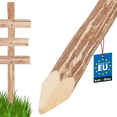 Produktbild von KOTARBAU® Zaunpfosten für den Staketenzaun aus Haselnusslatten für Beete 90 cm