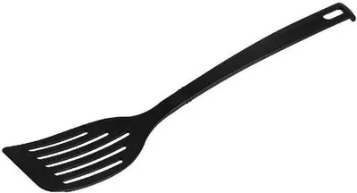 Produktbild von Ibenzoa® Schlitzspatel – hitzebeständig bis 270 °C, Kunststoff, 320×66×12 mm, schwarz, spülmaschinenfest, mit Aufhängeöse