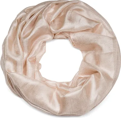 Produktbild von styleBREAKER Damen Loop Schal leicht und seidig mit Glitzer in Unifarben, Schlauchschal, Tuch 01016214
