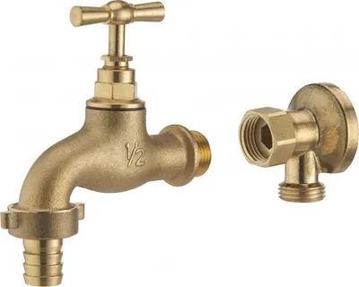 Produktbild von Set Wasserhahn M1/2' (15x21) Nase NOYON & THIEBAULT - Ø 15 mm + Wandhalterung aus Rohmessing M1/2' (15x21) Innengewinde freie Mutter F1/2' (15x21) - 803787