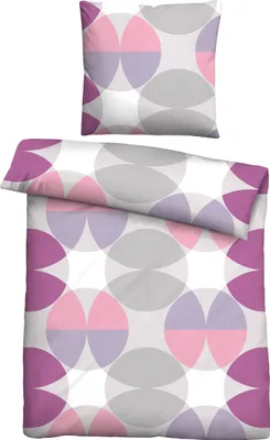 Produktbild von Traumhaft schlafen - Castell - Markenbettwäsche Baumwoll Renforce Bettwäsche 0400906 KREISEMIX color: brombeer, size: 1x 135x200 cm + 1x 80x80 cm