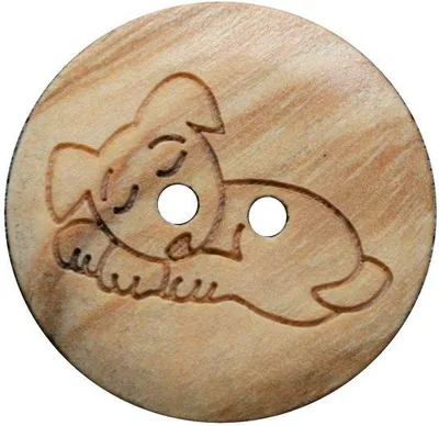 Produktbild von hölzerne Hunde-Eierknöpfe mit 2 Löchern, 10 Stück, 15mm
