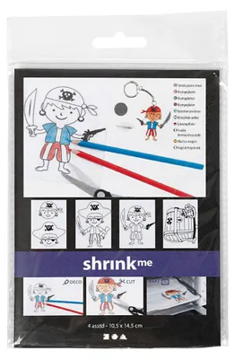 Produktbild von Schrumpffolienbögen mit Piratenmotiven, 4 Stück