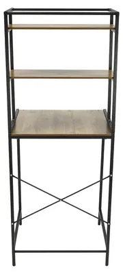 Image de Étagère pour lave-linge - Étagère de salle de bain - Autoportante, 3 niveaux - À placer au-dessus du lave-linge - 69 x 60 x 176,5 cm - Noir