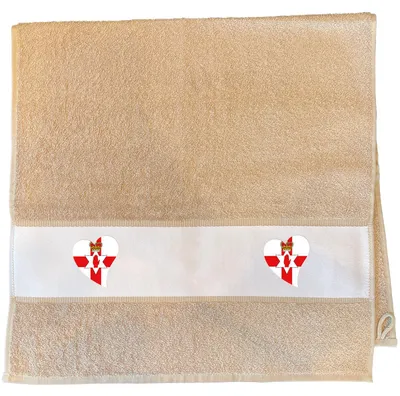 Produktbild von Huuraa Handtuch Nordirland Flagge Herz 50x100cm Sand Baumwolle Handtuch Geschenkidee